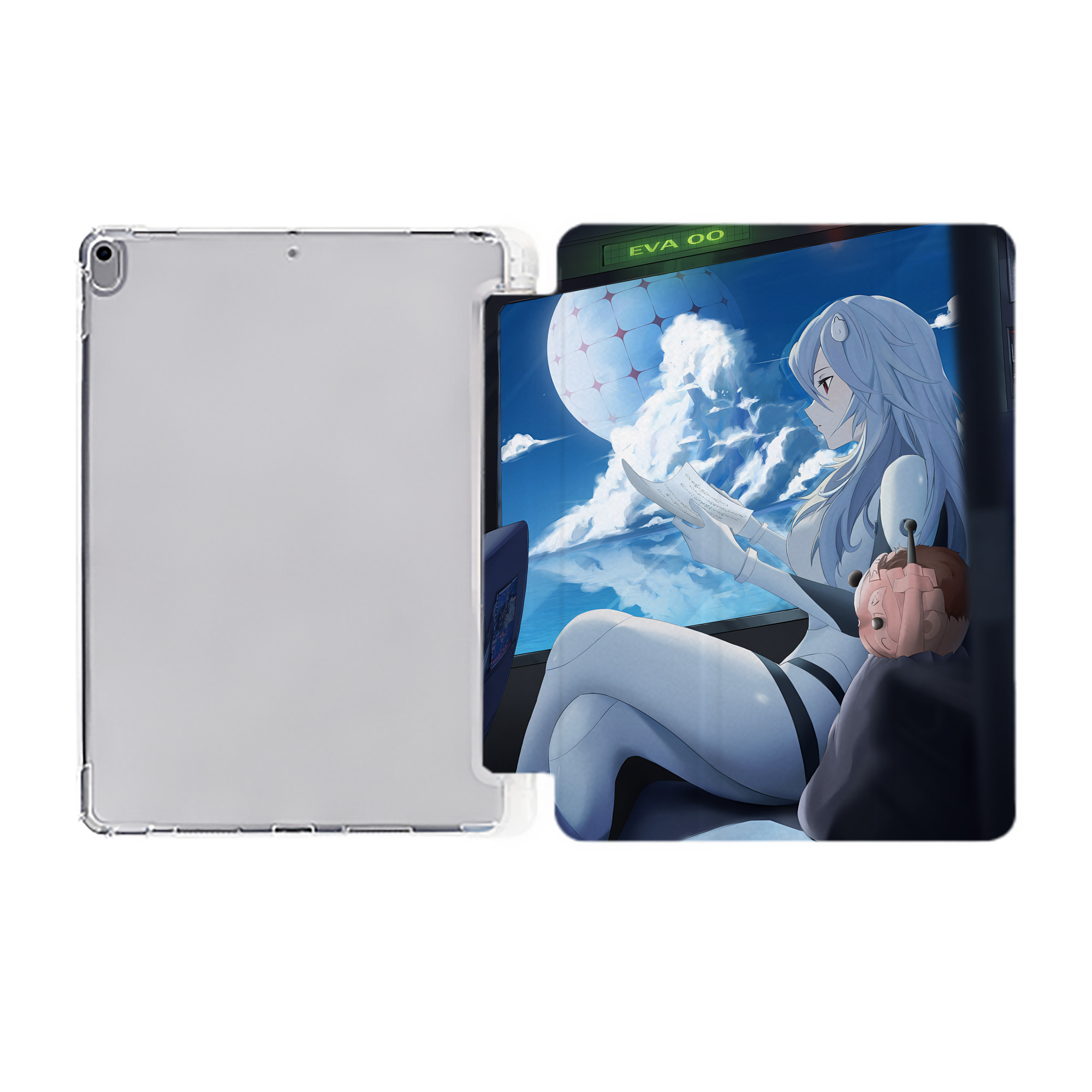（画像用） EVA 新世紀エヴァンゲリオン IPad ケース ペン収納付き 三つ折りスタンド PUレザー×シリコン 対応機種9.5/10.5/10.9インチ